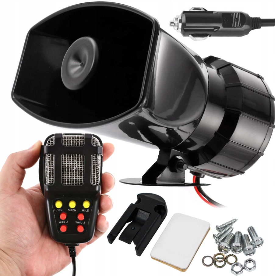 SYRENA 7 TON POLICYJNA FANFARA MEGAFON 100W GŁOŚNA