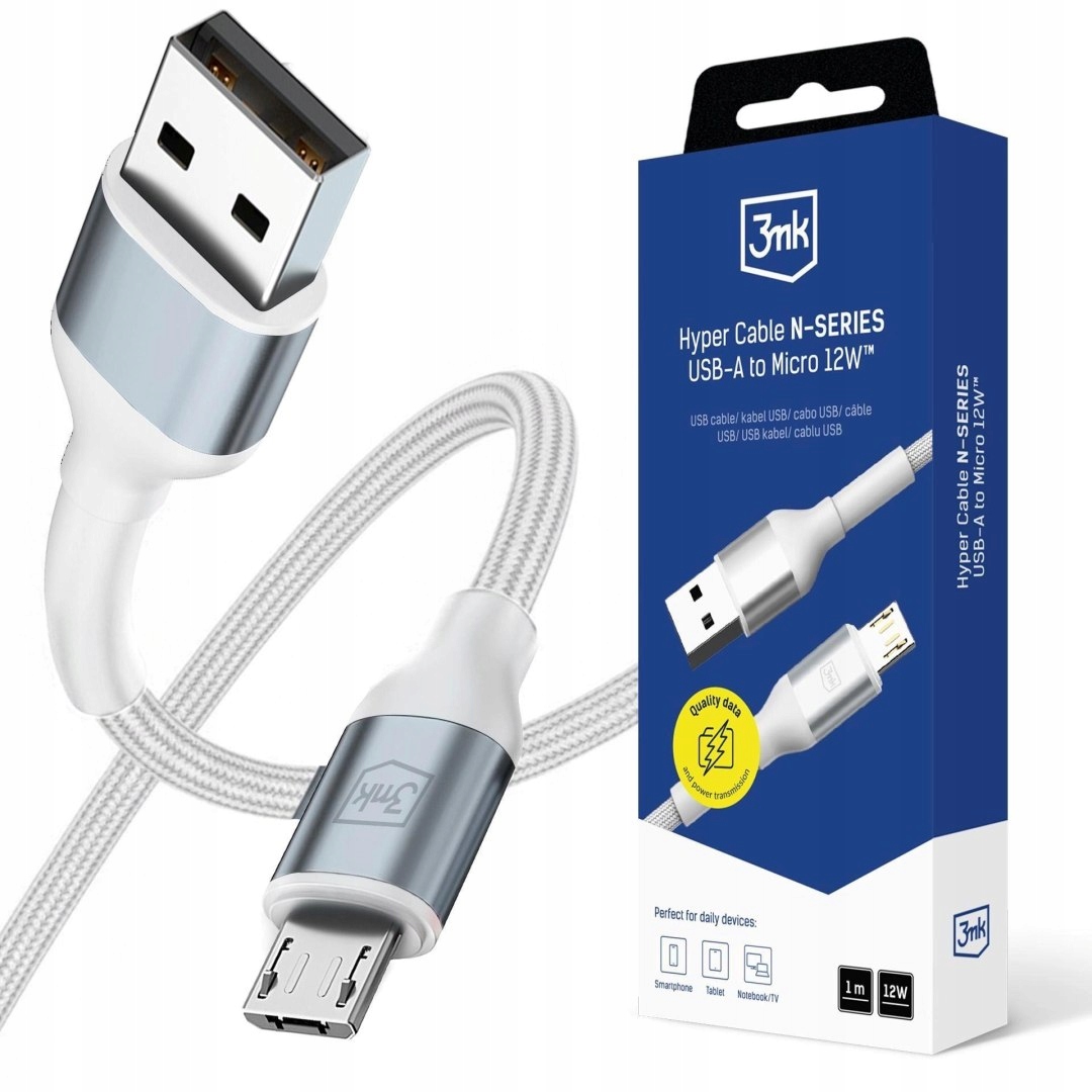 Kabel Usb 3mk Hyper Cable N-series Usb-a to Micro 12W 5V/2.4A 1m