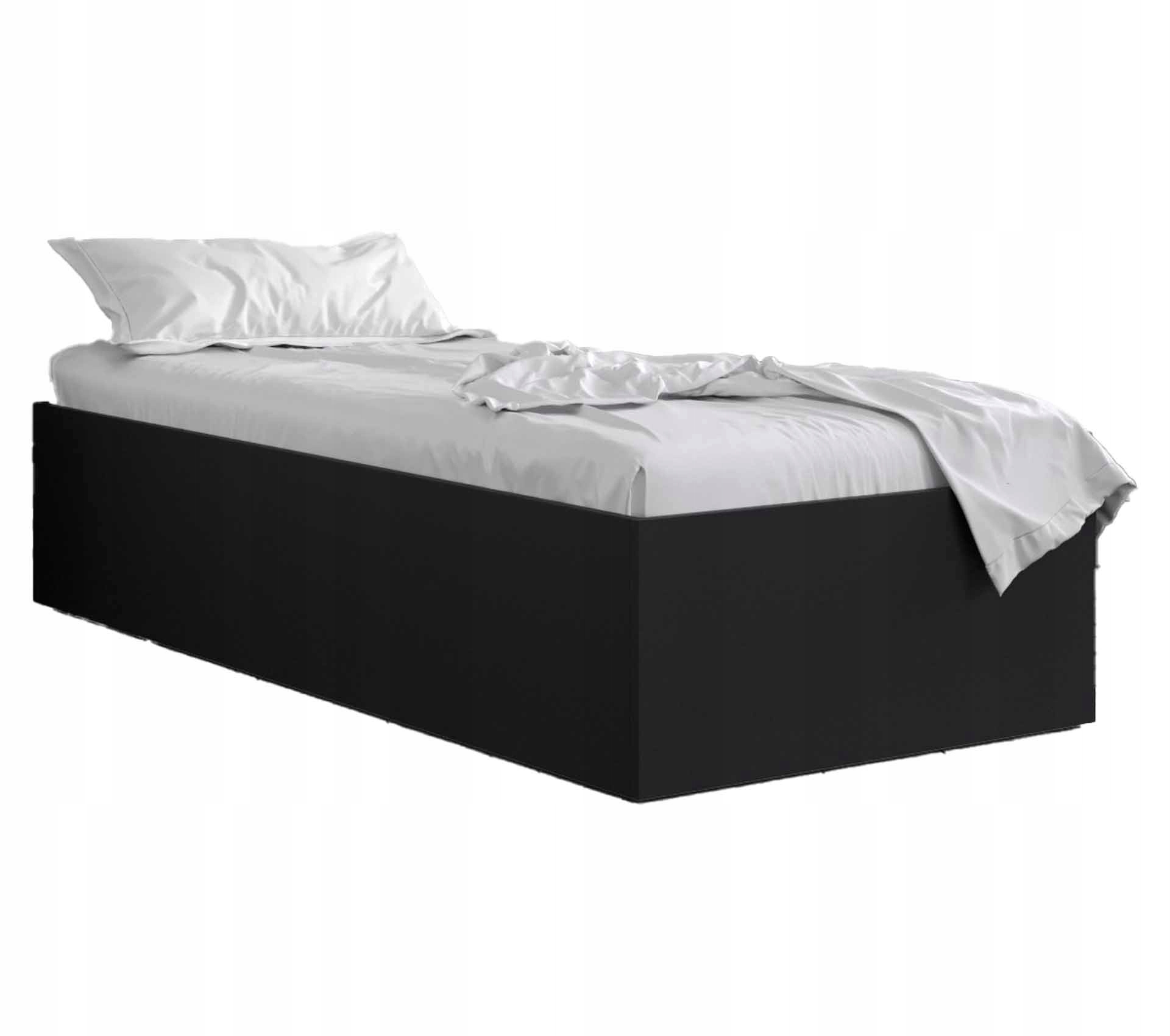 Moderní jednolůžková hotelová postel Bella, barva černá, rozměr 90x200