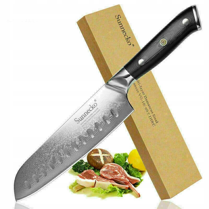 Nůž Santoku Sunnecko Classic 18 Damast VG10 Japan