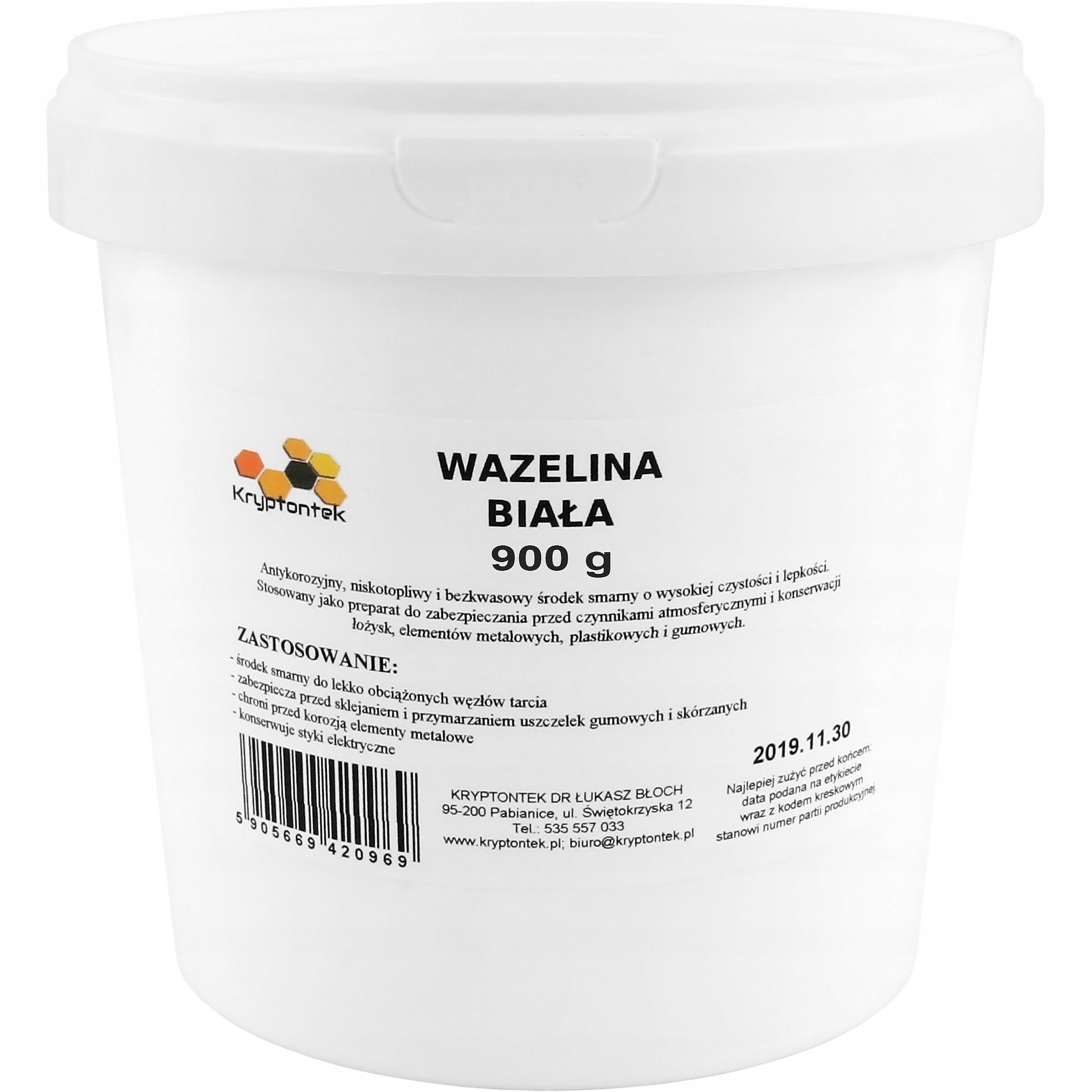 

Wazelina Biała Techniczna 900g Smarowanie
