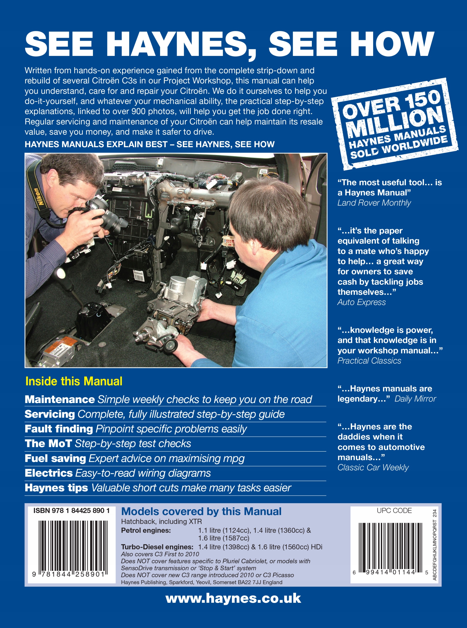 CITROEN C3 1.6 BENZYNA 02-09 OPIS NAPRAW HAYNES EAN (GTIN) 9781785212918