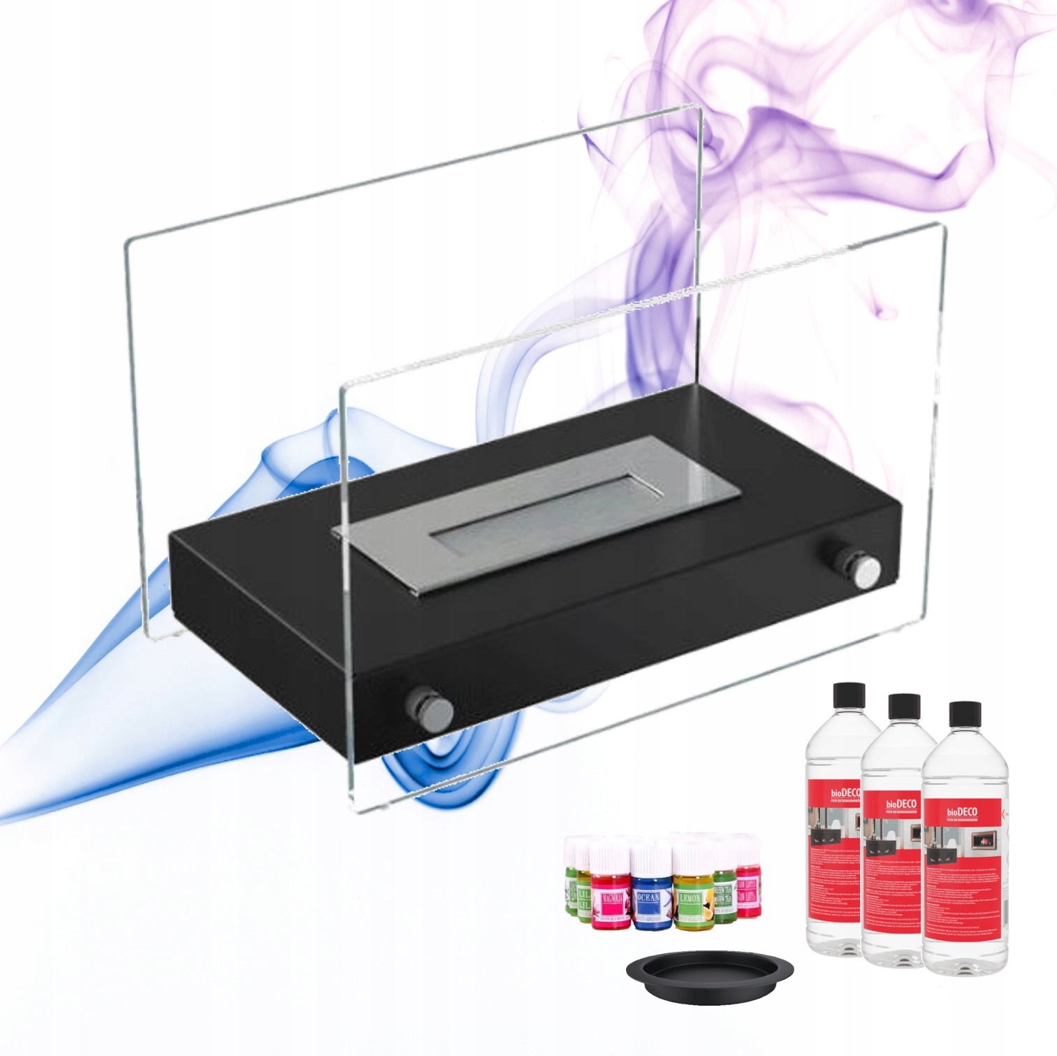 Malý volně stojící biokrb Hotel Mini černý s sadou příslušenství