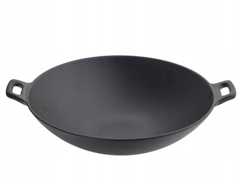 PATELNIA WOK ŻELIWNY 36 cm CIĘŻKA ODLEW ŻELIWO Marka Cast Iron