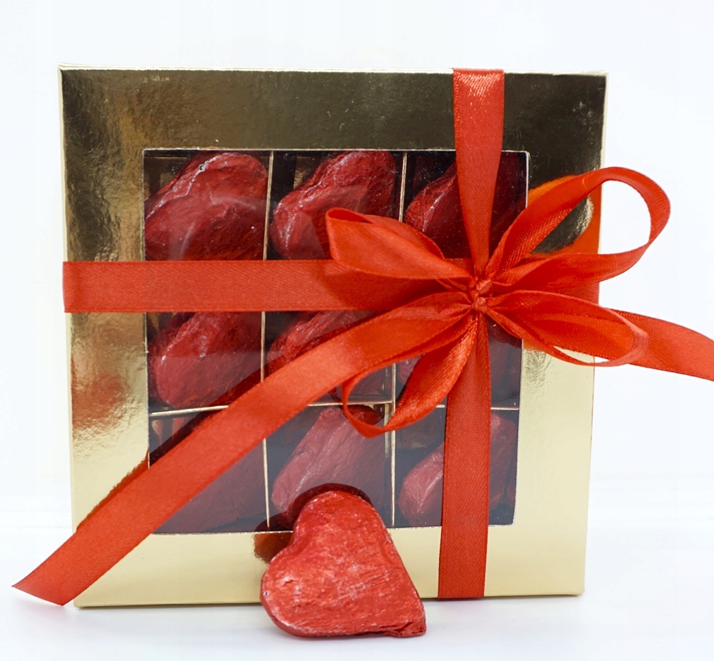 Bonboniéra Lisované Čaje ve tvaru Srdce 9 ks ve zlaté krabičce