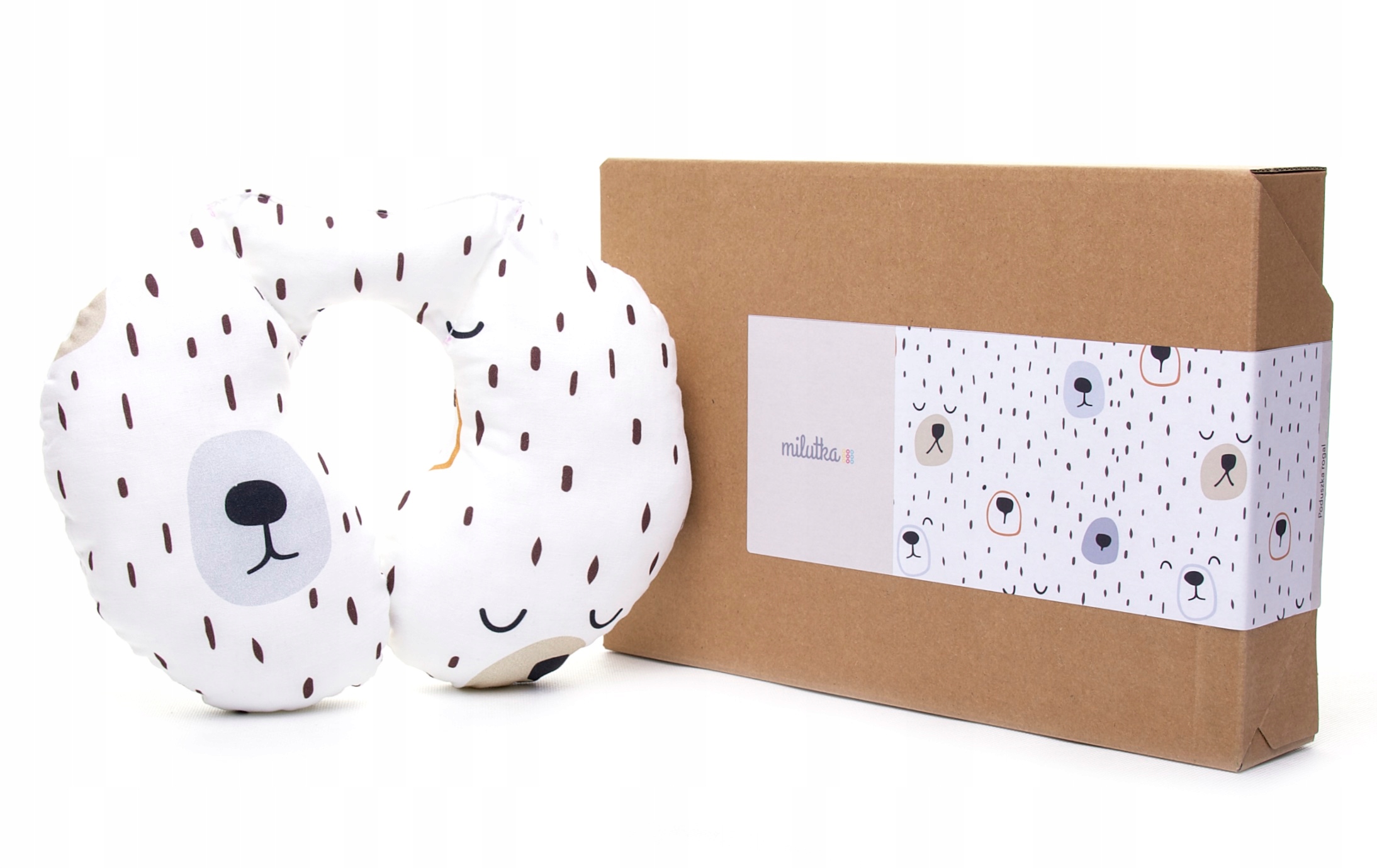 MILUTKA poduszka podróżna ROGAL ZAGŁÓWEK dziecięcy prezent MISIE