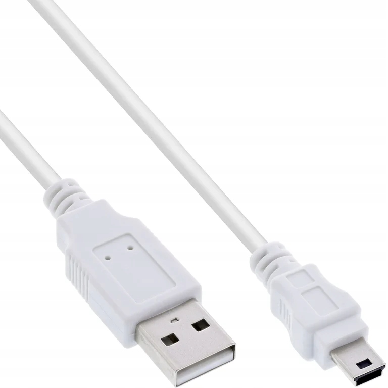 Kabel USB InLine 0,5 m - 0,5 m USB A, Mini-USB B, biały - kable USB (0,5 m,