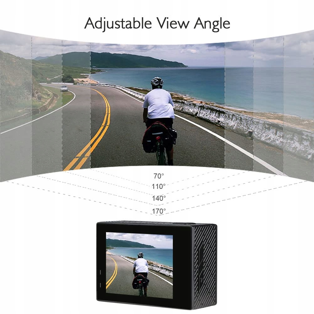 AKASO Kamera Sportowa 4K 20MP Wodoodporna Stabilizacja Zoom 30m Zestaw — miniatura 4
