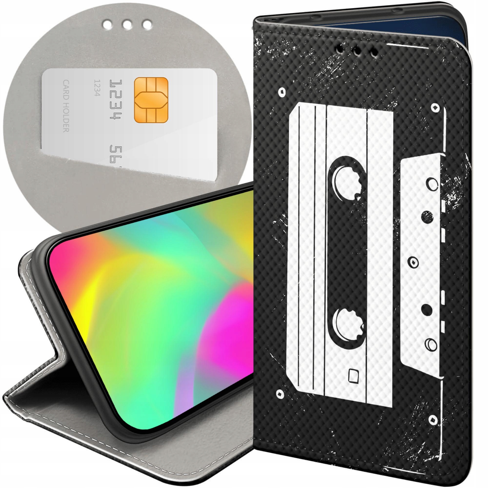 Etui Z Klapką Do Xiaomi Redmi Note 9T Retro Old School Muzyka Gry