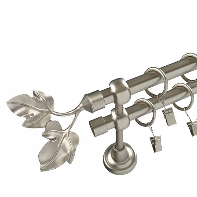 

Karnisz 260 cm z żabkami 16+16 mm Srebrny gotowy