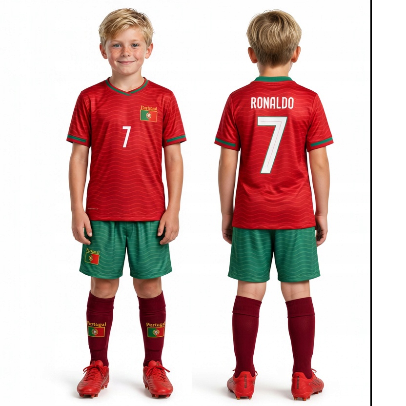 Strój piłkarski z getrami Ronaldo Portugalia 2026 128