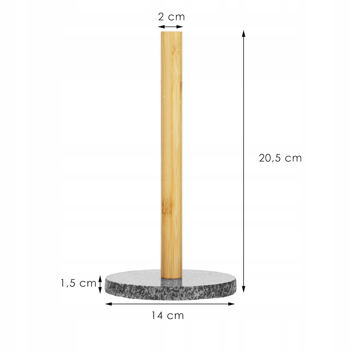 STOJAK NA PAPIER KUCHENNY RĘCZNIKI PAPIEROWE GRANIT BAMBUS UCHWYT RĘCZNIK Kolor naturalny