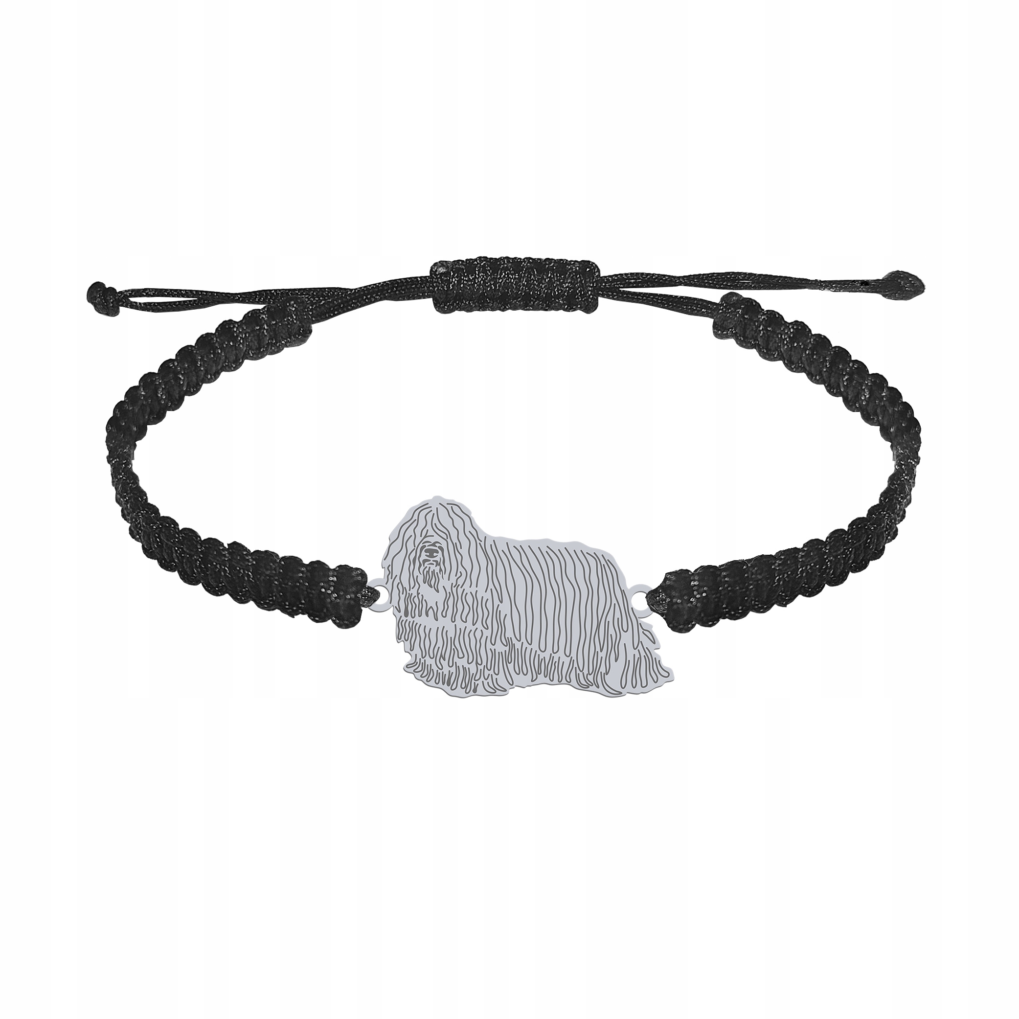 Stříbrný náramek z Komondoru 925 Makramé Šperky Dárek Gravírování