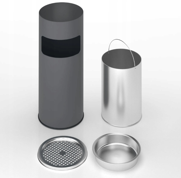 Levně Odpadkový koš s popelníkem, 30 l, antracit