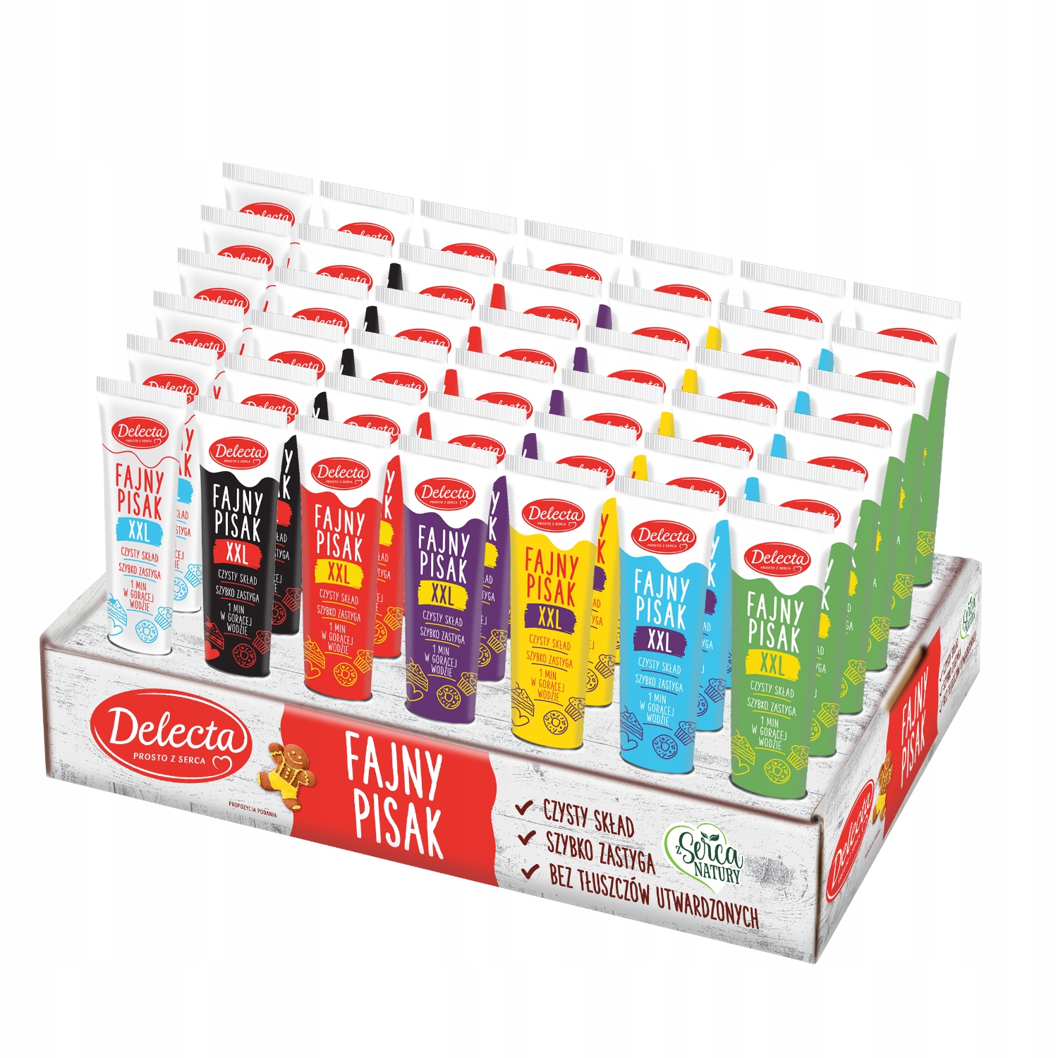 Pisak XXL mix kolorów Delecta do dekoracji ciast pierniczków 42x30g