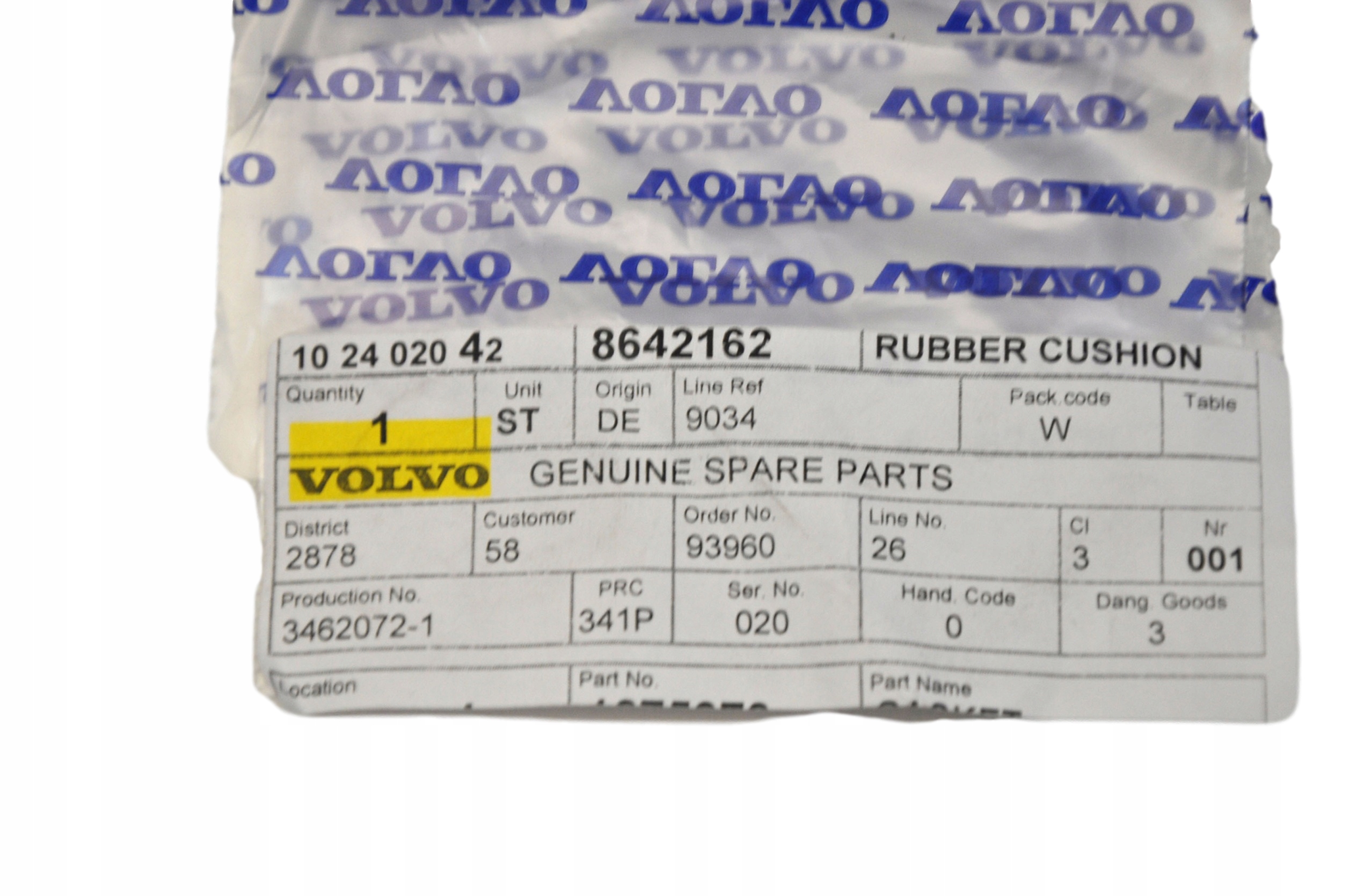 VOLVO V70 XC70 guma poduszka gornej oslony silnika Producent części Volvo OE