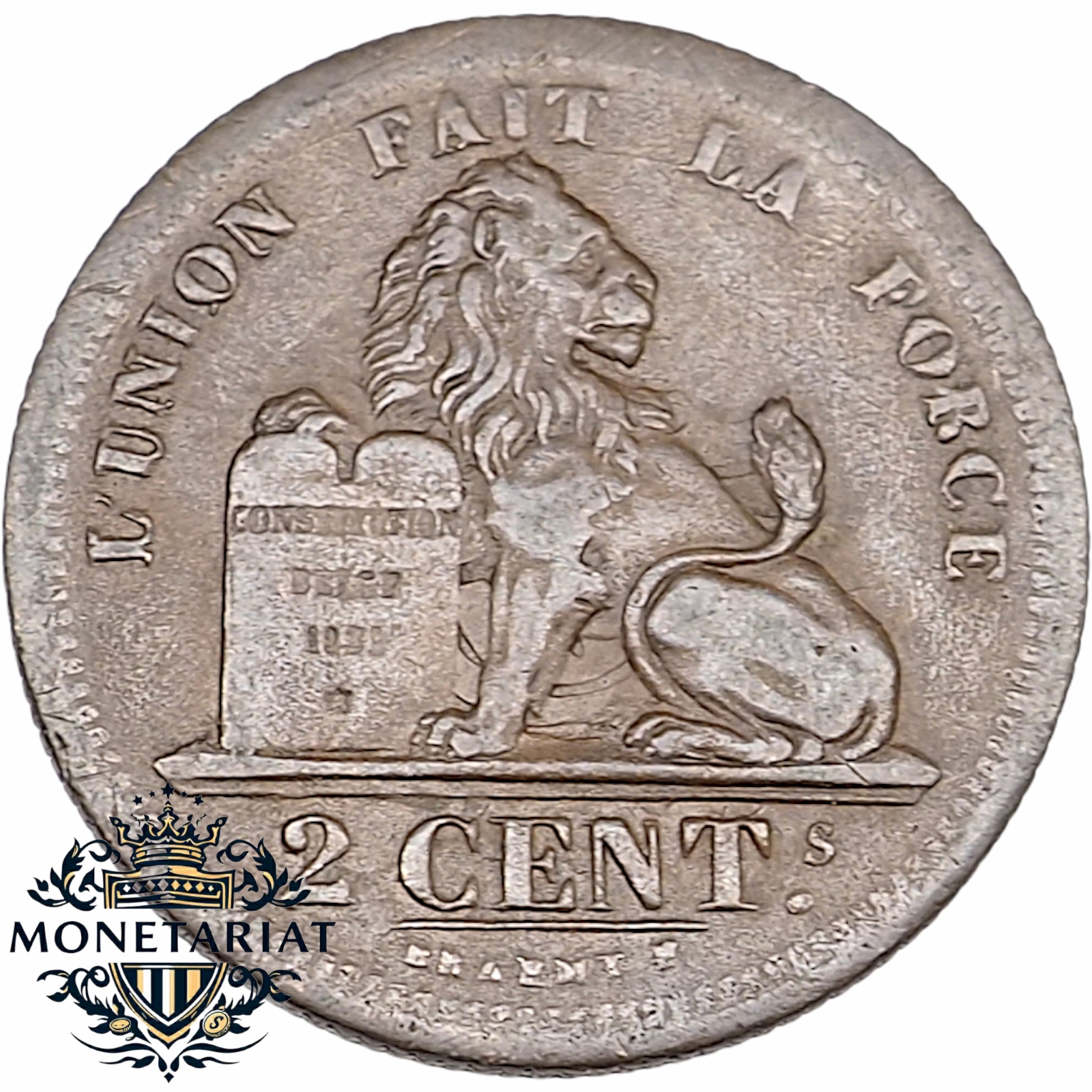 2 CENTYMY 1833 STEMPEL ODWRÓCONY - BELGES - BELGIA - RZADKA