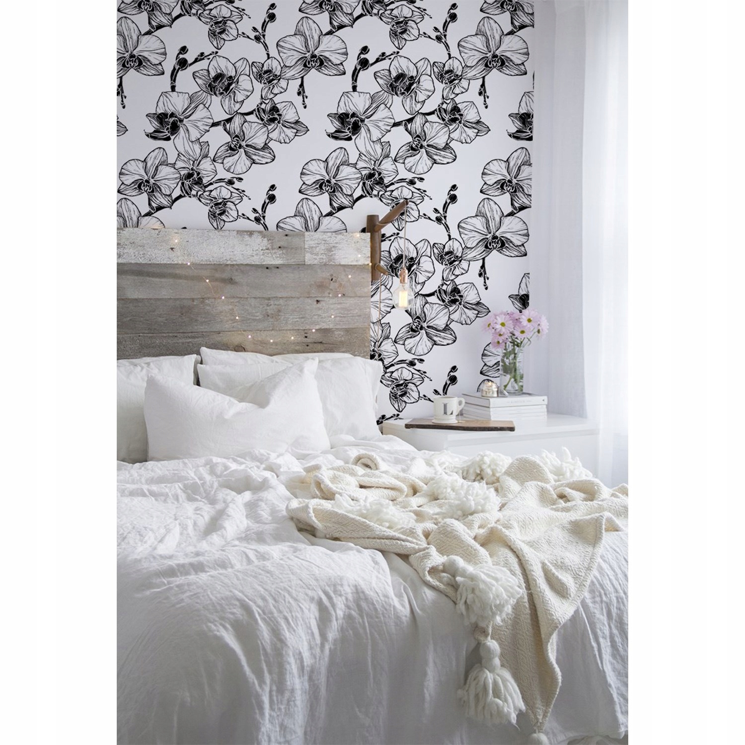 

Tapeta samoprzylepna Czarno-białe orchidee 104x70