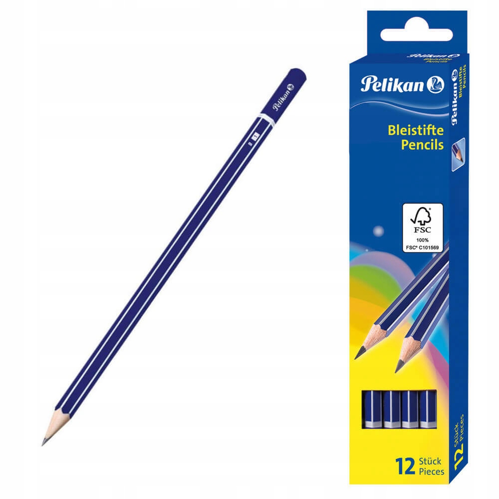 

Drewniane ołówki z grafitem B, 12 sztuk, Pelikan