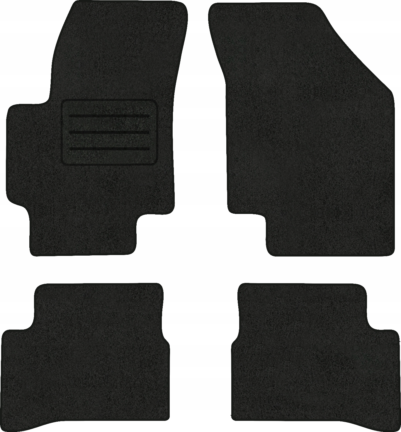 Velurové koberce Lux pro Kia Rio II (2005-2011) Komplet Černé
