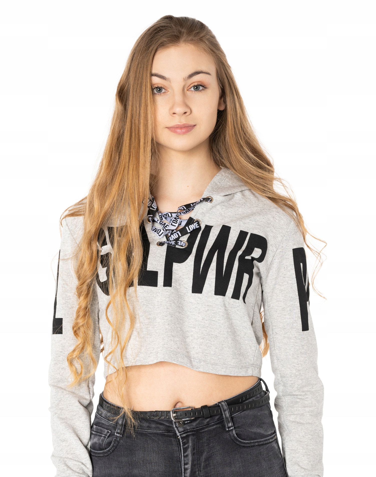 

Młodzieżowa Krótka Bluzka Crop Top Bluza 842-7 r S