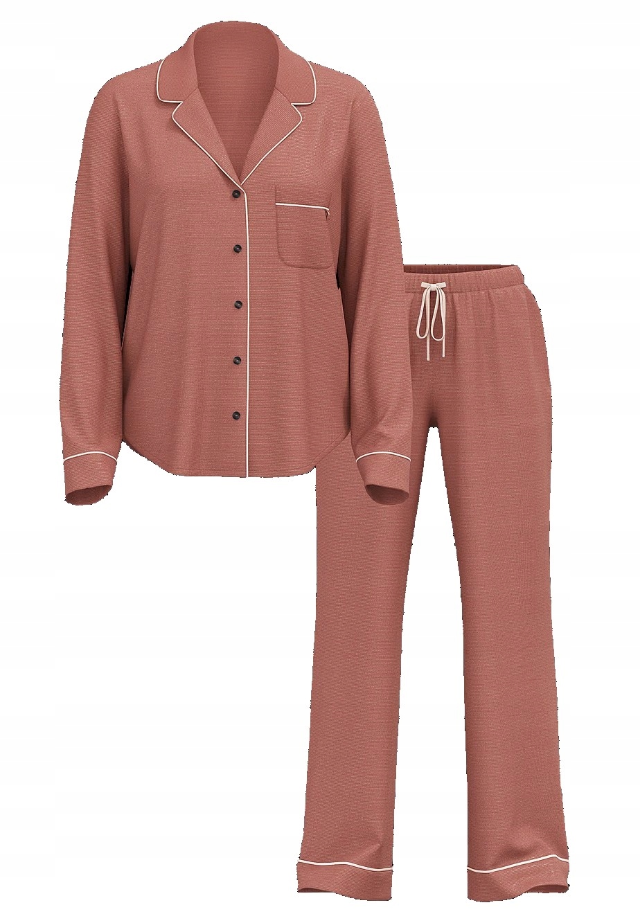 Pyžamo z modalu Victoria's Secret, hnědá a zlatá nit, velikost Xs (s) Regular