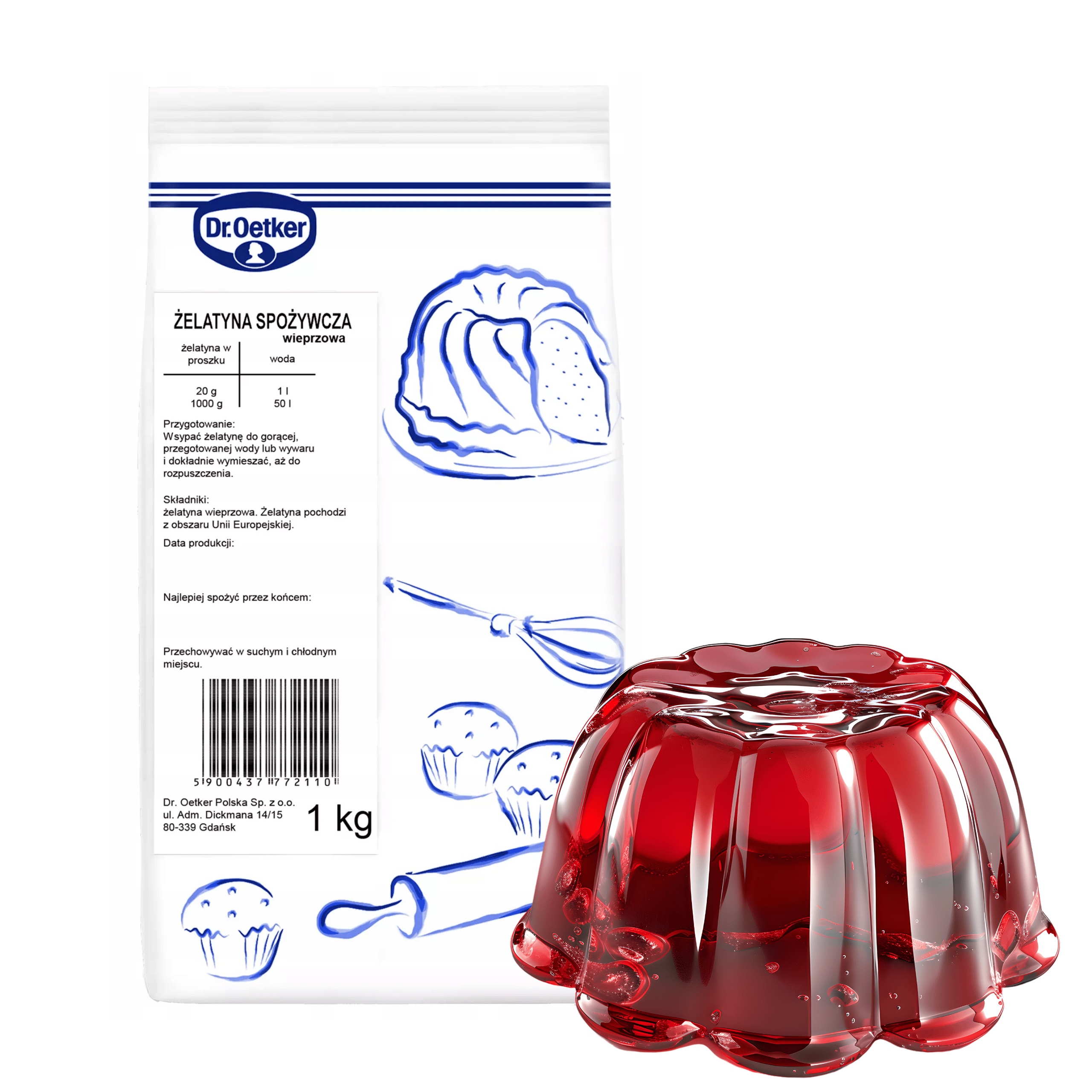 Dr. Oetker želatina pro dezerty XXL 1 kg