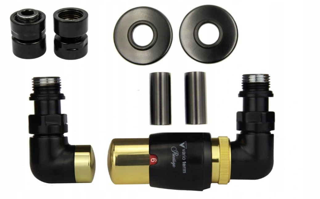 

Zawór Do Grzejnika Vision 1/2 Prawy Czarny-złoty