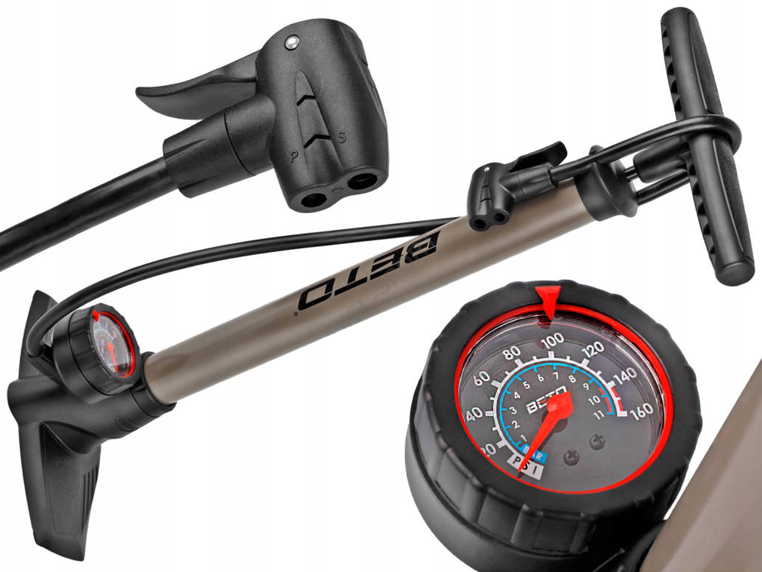 

Stacjonarna Pompka rowerowa Beto Av/dv/fv titanium