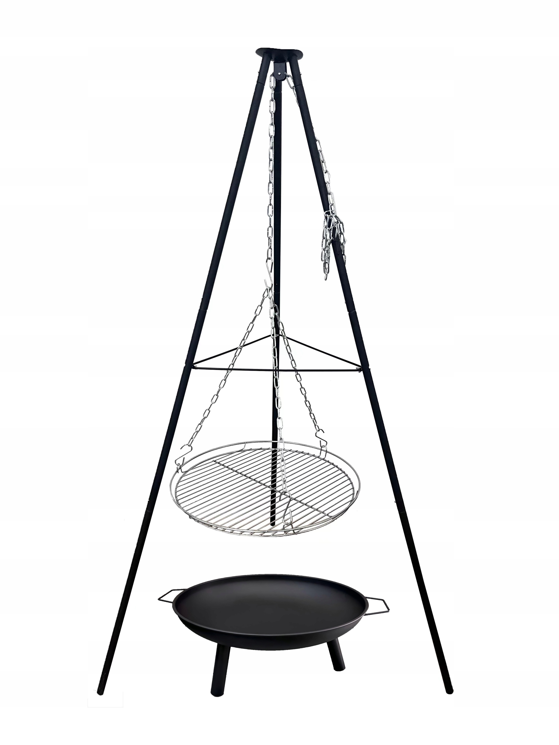 Trojnožka S Roštem Zahradní Gril Na Ohniště 60 cm 150 cm Ohniště závěsné
