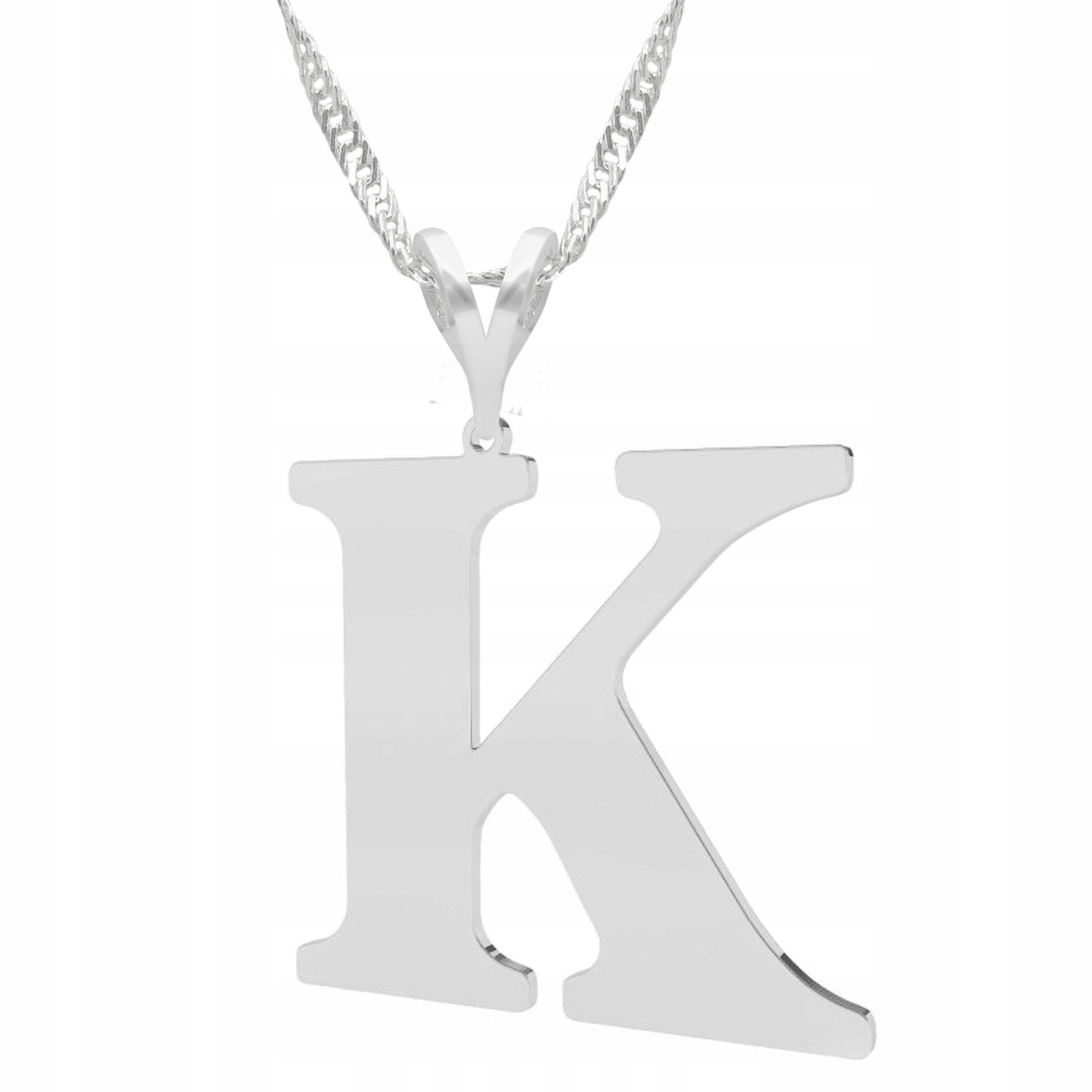 Stříbrný náhrdelník Písmeno Iniciál s písmenkem Iniciál Letter K Stříbro 925