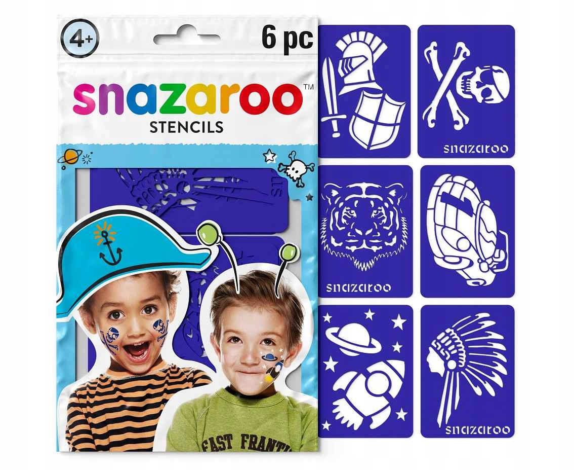 Szablony do Malowania Twarzy 6 szt. Chłopcy Snazaroo