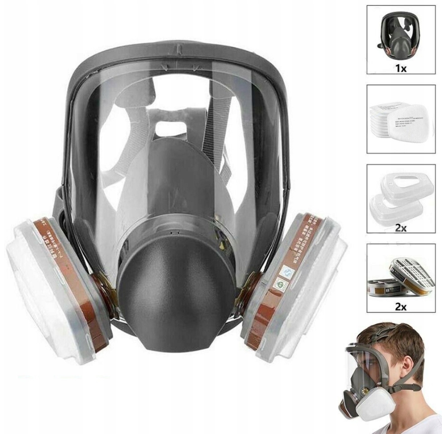 PEŁNA MASKA PRZECIWGAZOWA LAKIERNICZA 6800 ZESTAW Marka inny