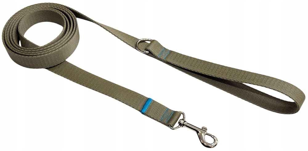 Vodítko Pro Psa Silná Klasická Odolná Páska 25 mm Olivová 10 m Zepnij