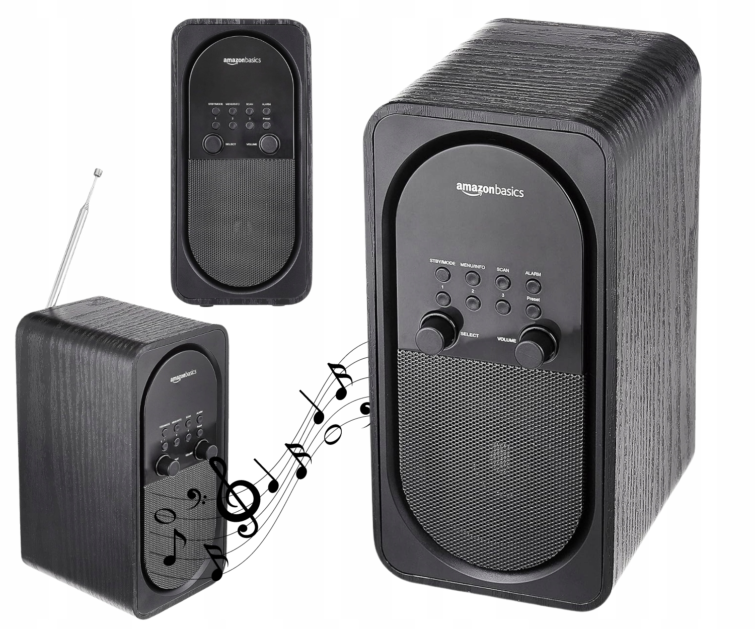 GŁOŚNIK RADIO Bluetooth AUX FM BEZPRZEWODOWY DAB+ Budzik PRZENOŚNY VINTAGE