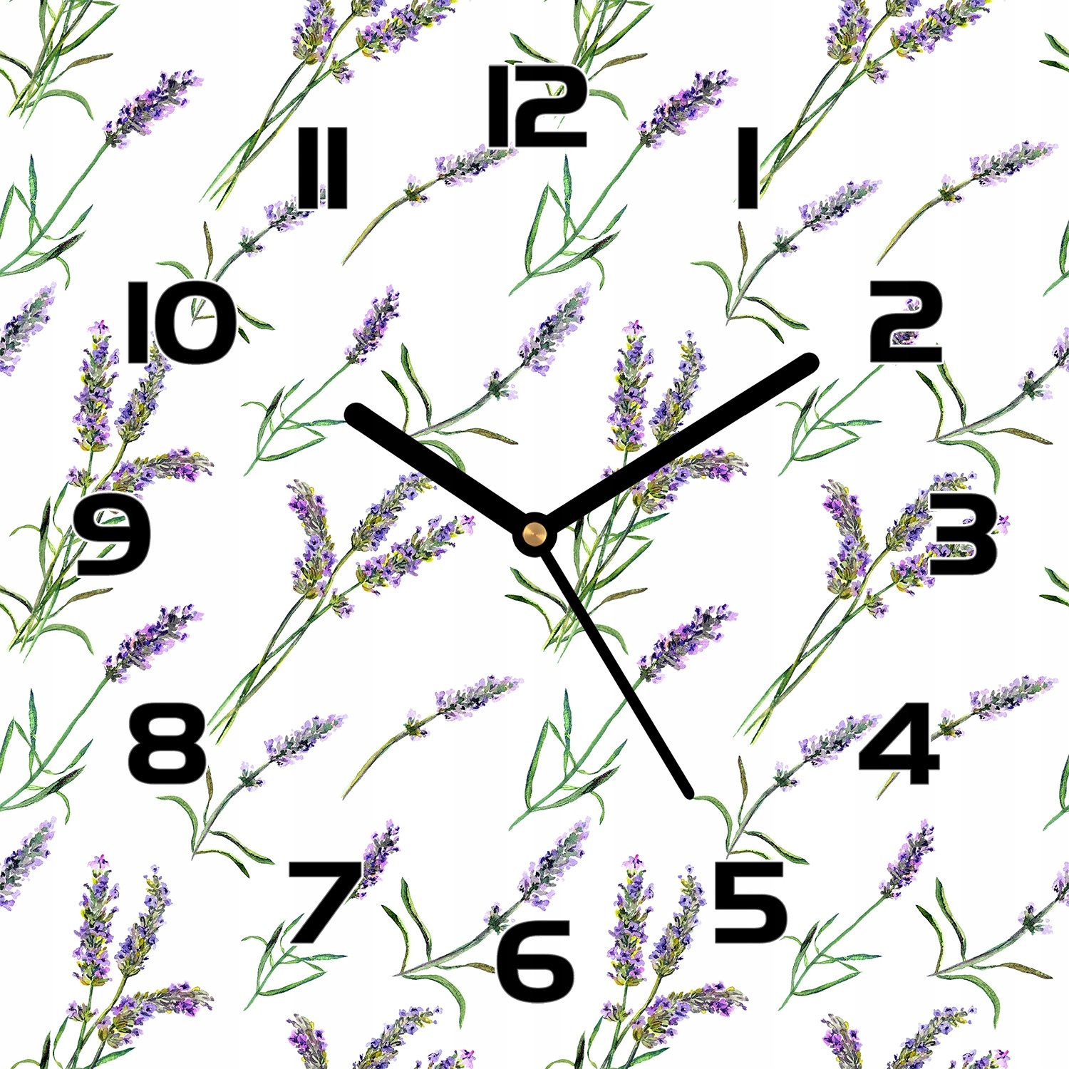 

Cichy zegar szklany na ścianę Kwiaty lawendy 30x30