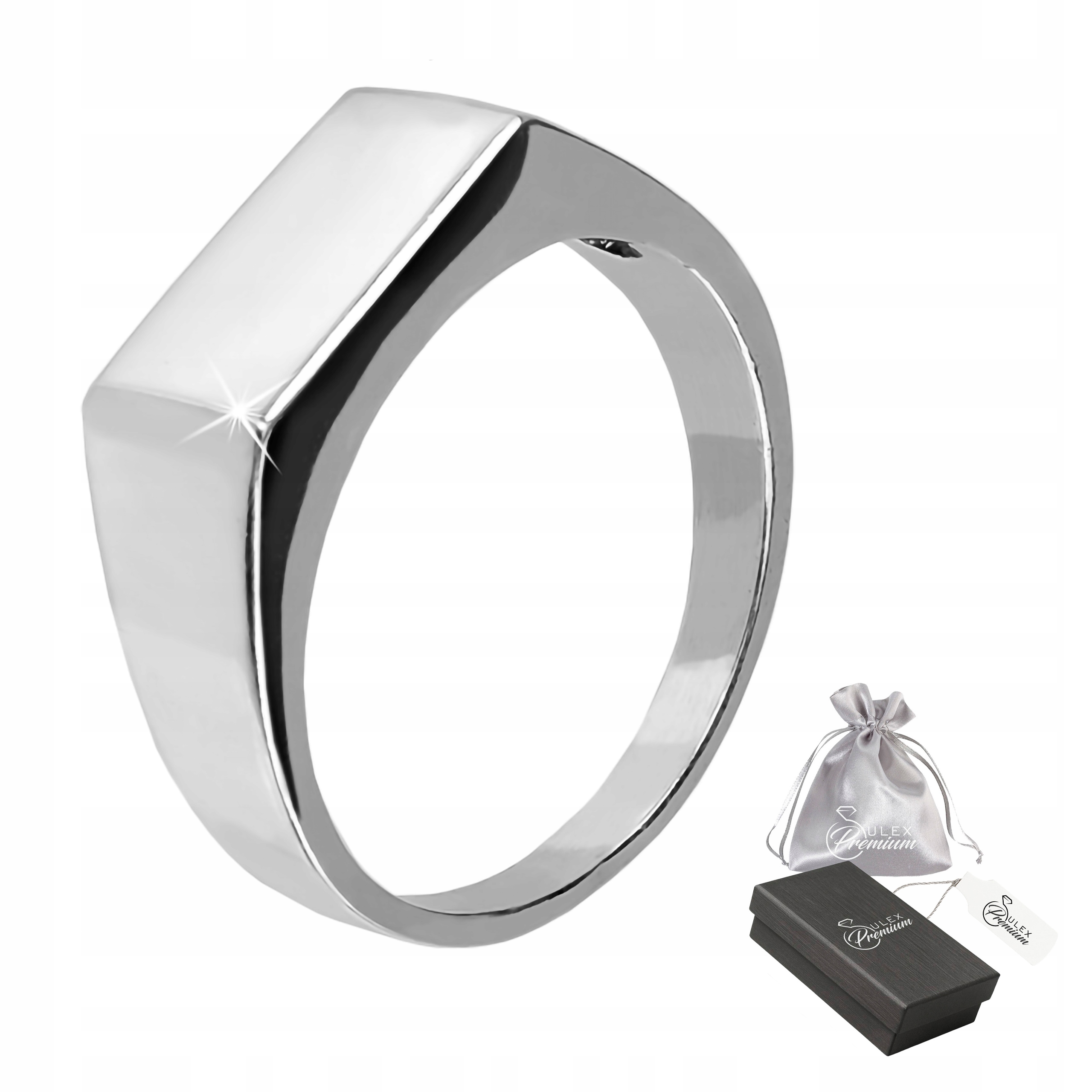 Sygnet Stříbro ryzost 925 Prstýnek Dámský Elegantní Prsten Gravírování vel.30