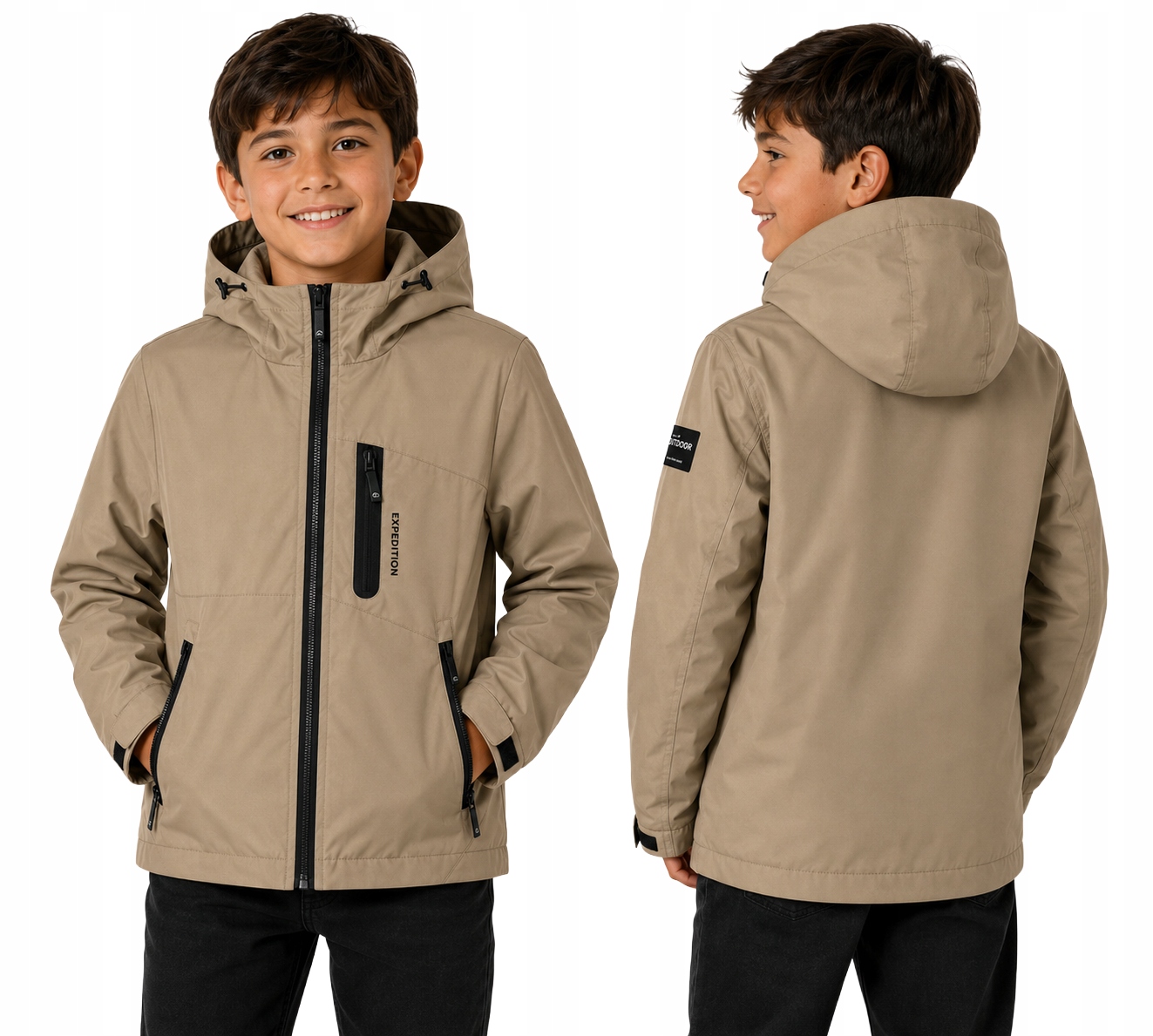 Kurtka chłopięca przejściowa softshell, wodoodporna/wiatroszczelna 146/152