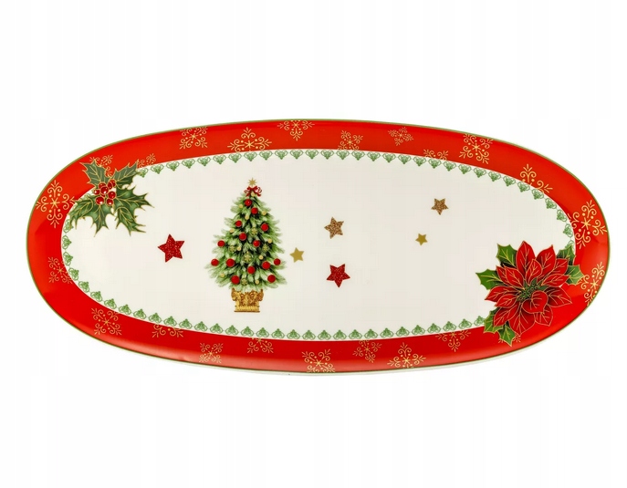 Miska Talíř Podnos Paterka Vánoční stromky Vánoce 40x20 cm
