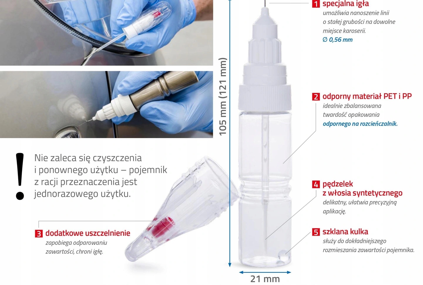 Pojemnik do zaprawek lakierniczych 20 ml Rodzaj inny