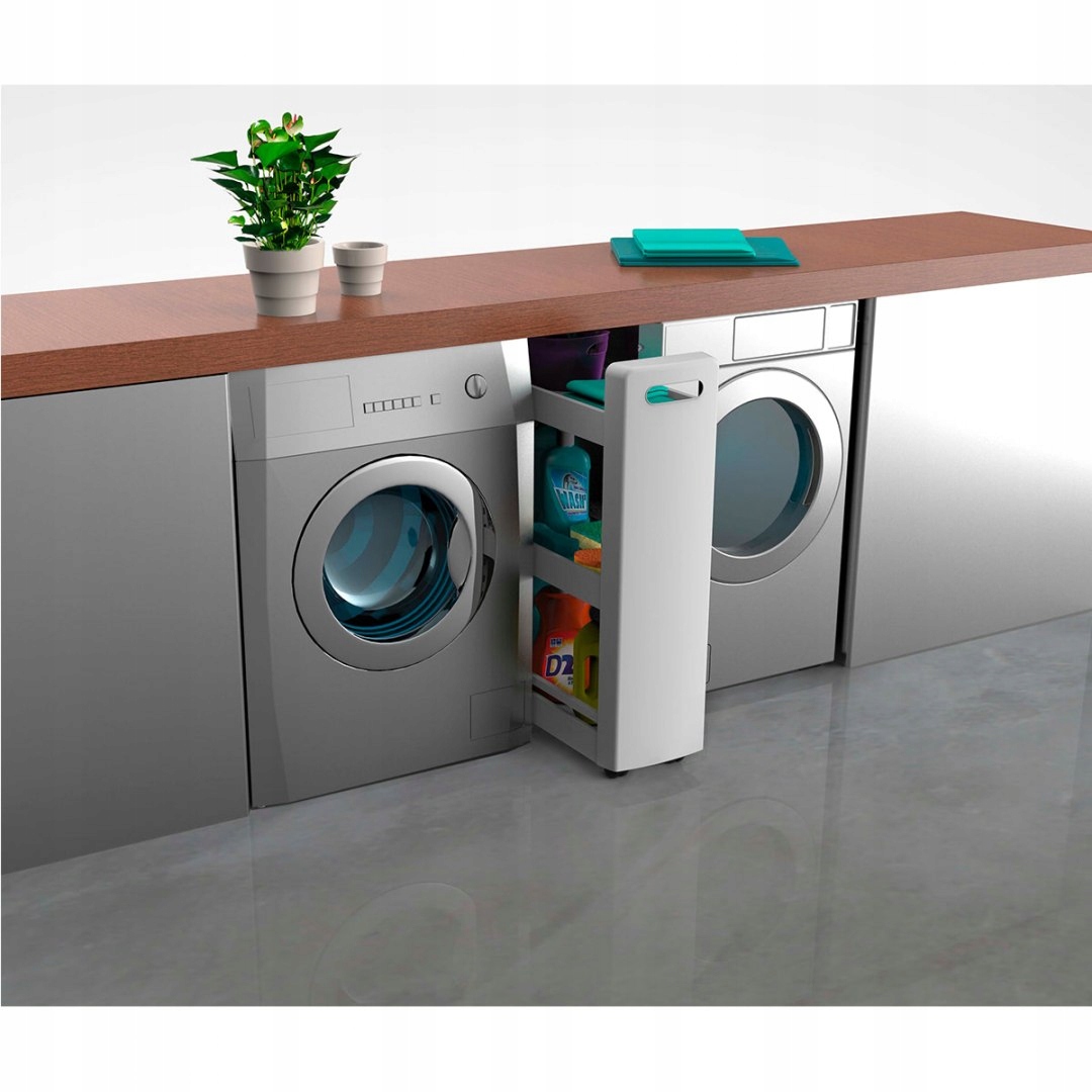 Półka na Kółkach Szafka Kuchenna Łazienkowa Regał Biała Liczba szuflad Brak