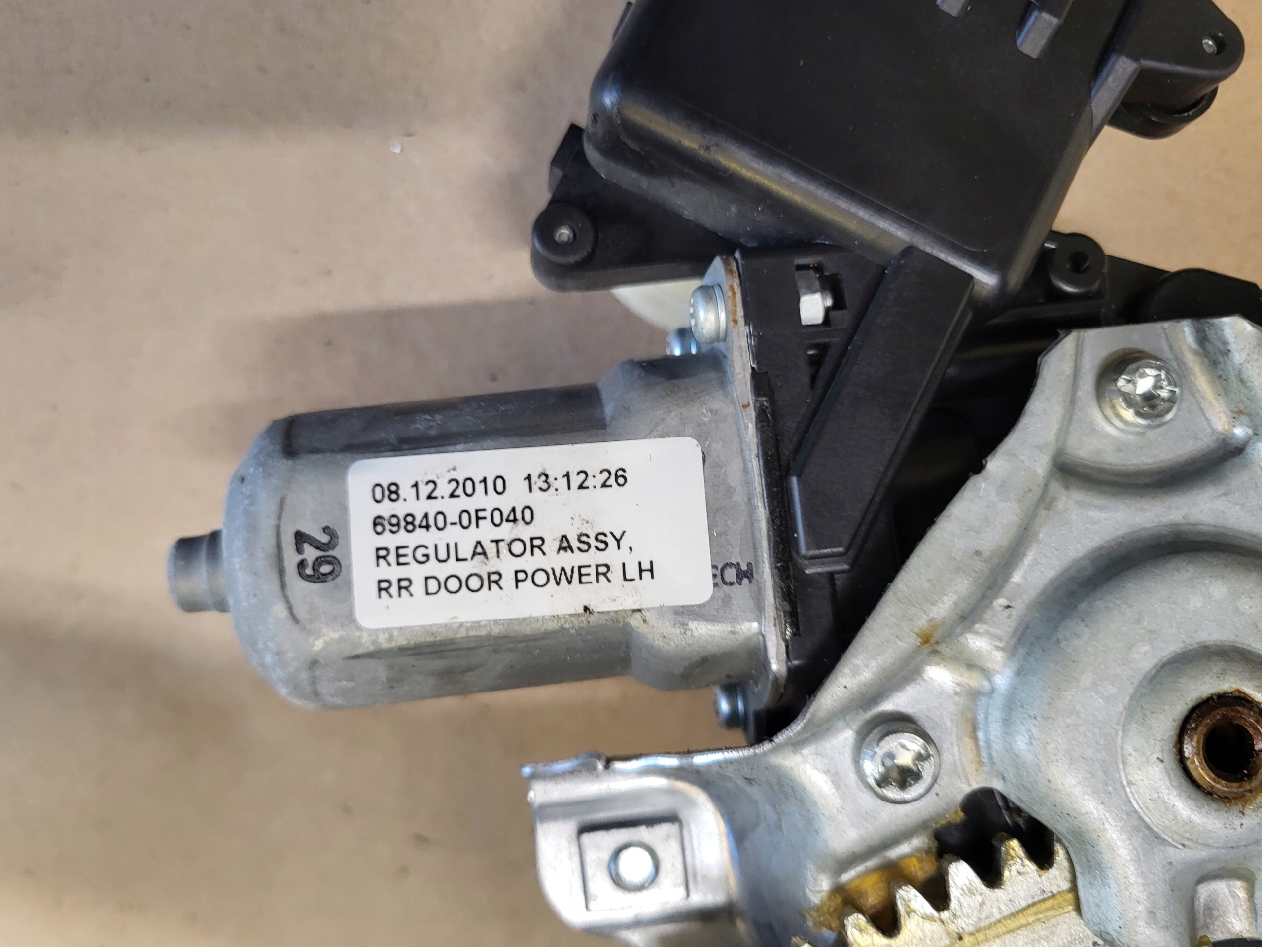 mechanism window regulator mini motor left rear part TOYOTA VERSO OE