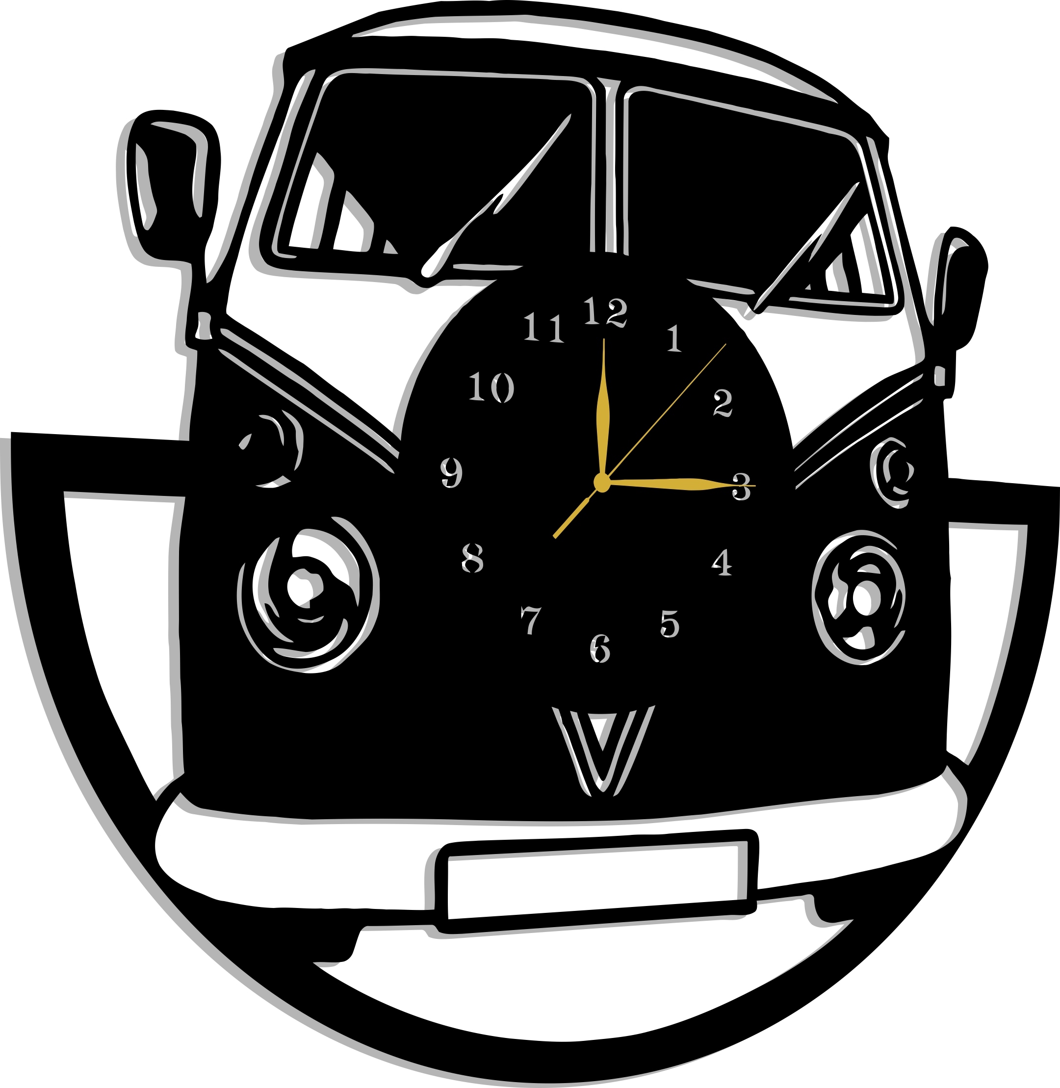 Retro Hodiny Pro Fanouška Klasiky Hippies 60 CM 3D