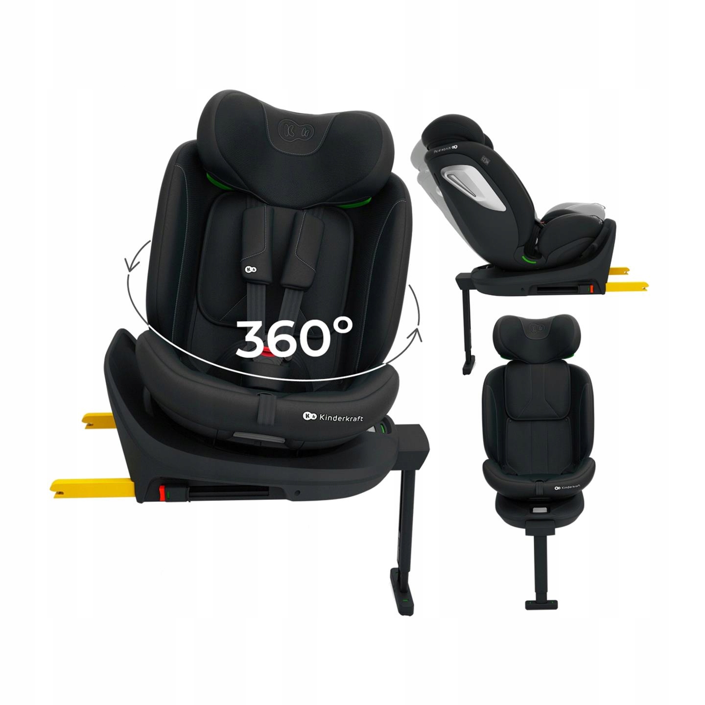 Fotelik Samochodowy Obrotowy 0 36 Isofix Z Bazą Kinderkraft I-360 2 Plus