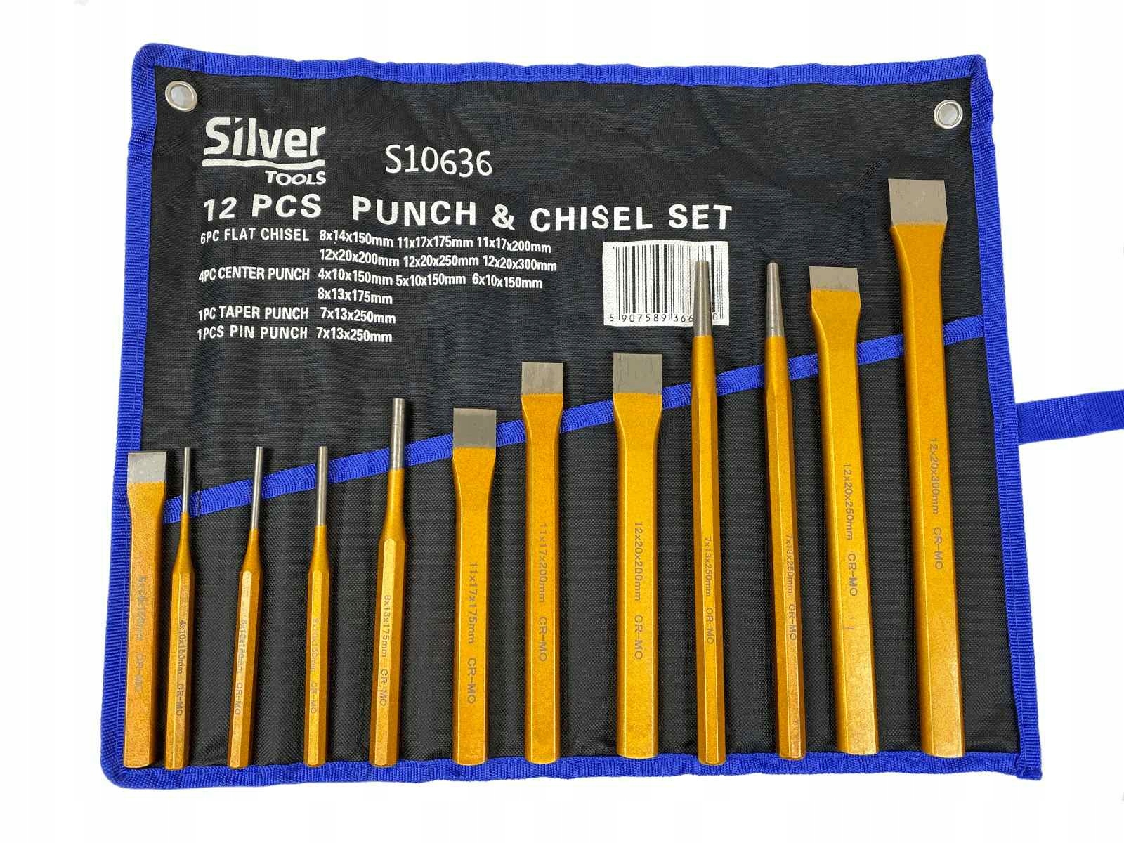 Vyrážeče Řezačky Sada Vyrážečů Kuželová Válcová 12 Ks Bodovačky Pouzdro