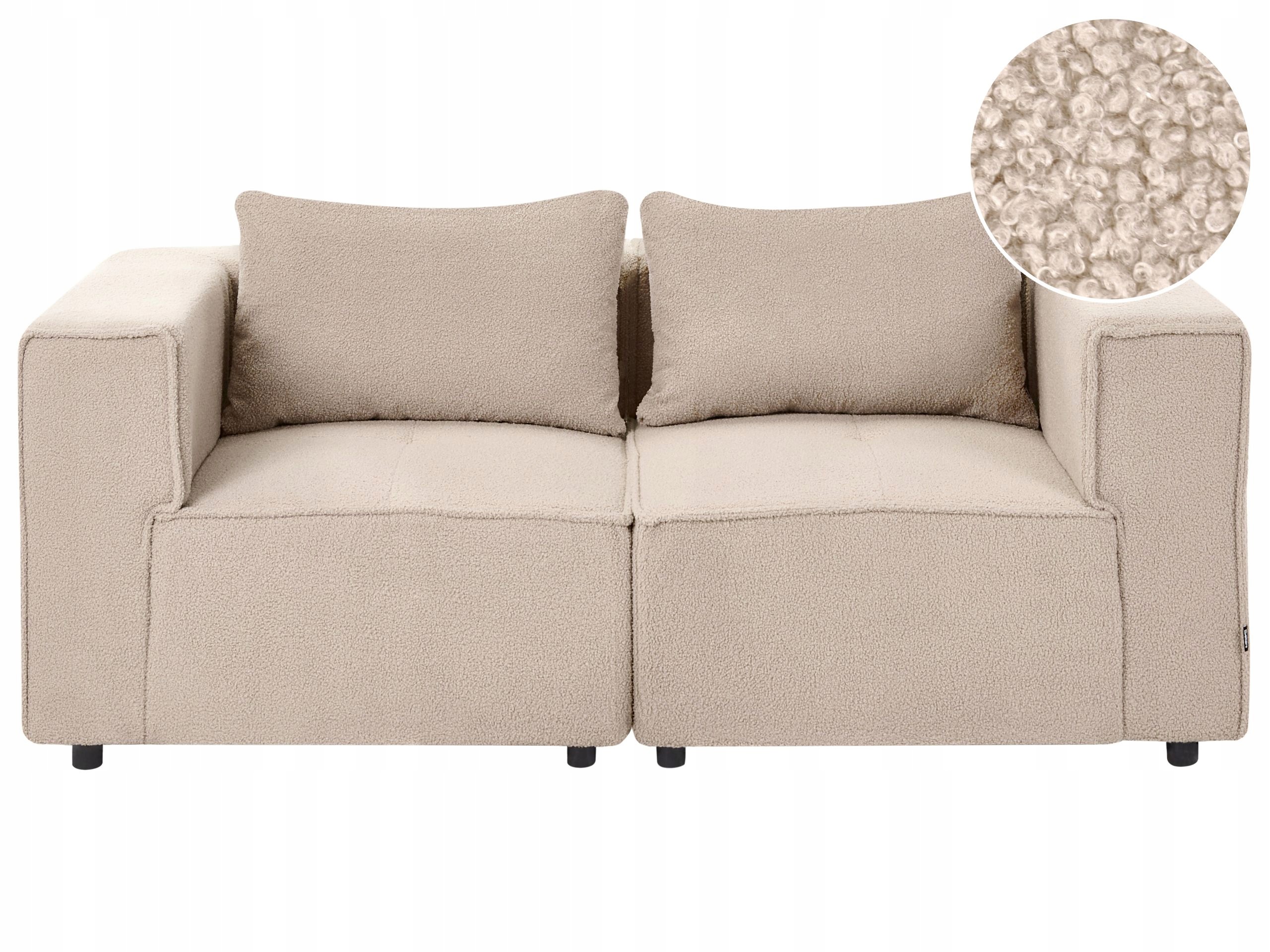 Sofa modułowa 2-osobowa boucle beżowa