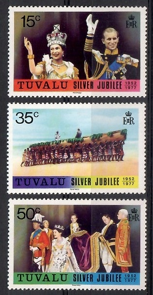 Tuvalu 1977 Mi 43-45 Czyste **