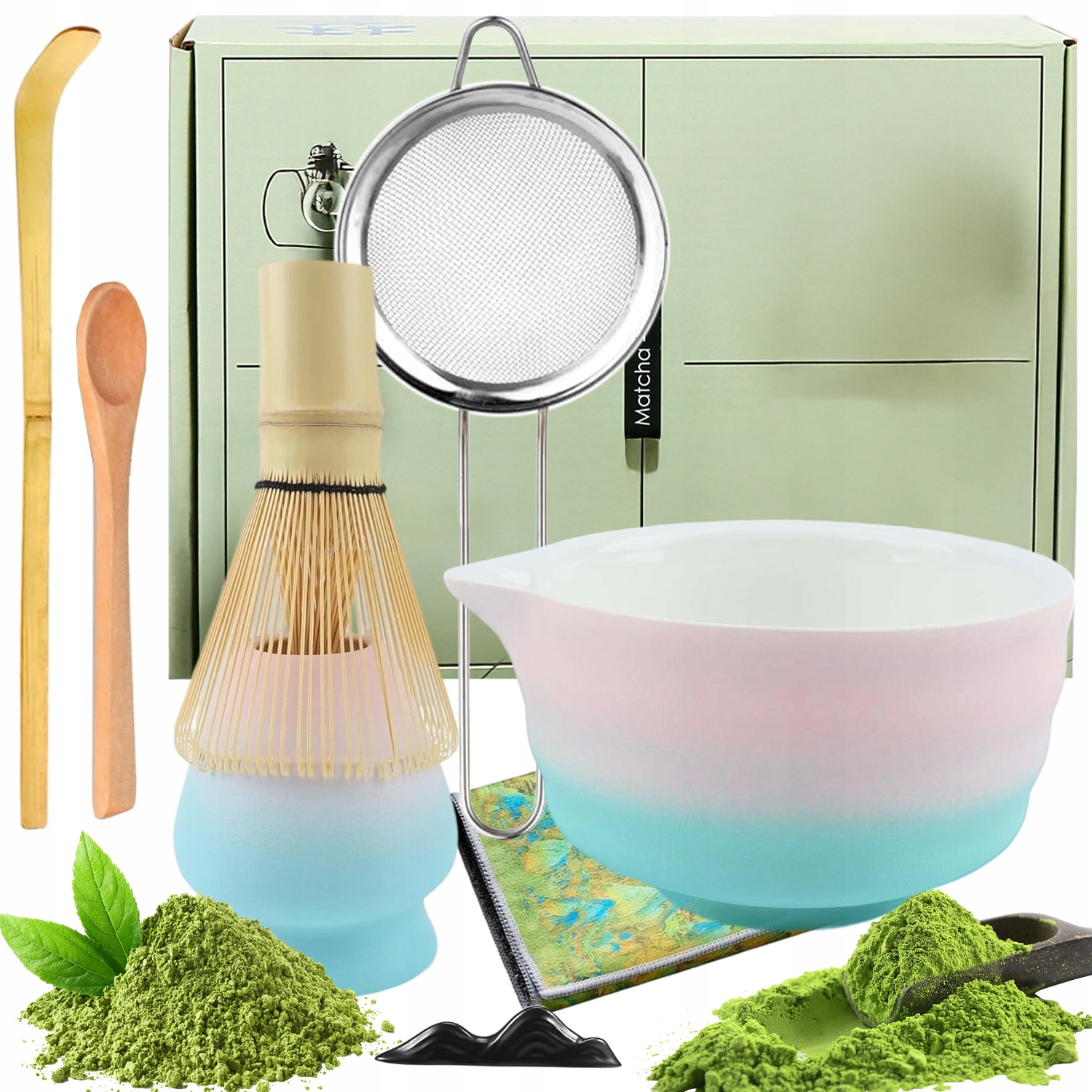 Zestaw Akcesoriów Do Parzenia Herbaty Matcha Matchawan Czarka Miotełka 8EL