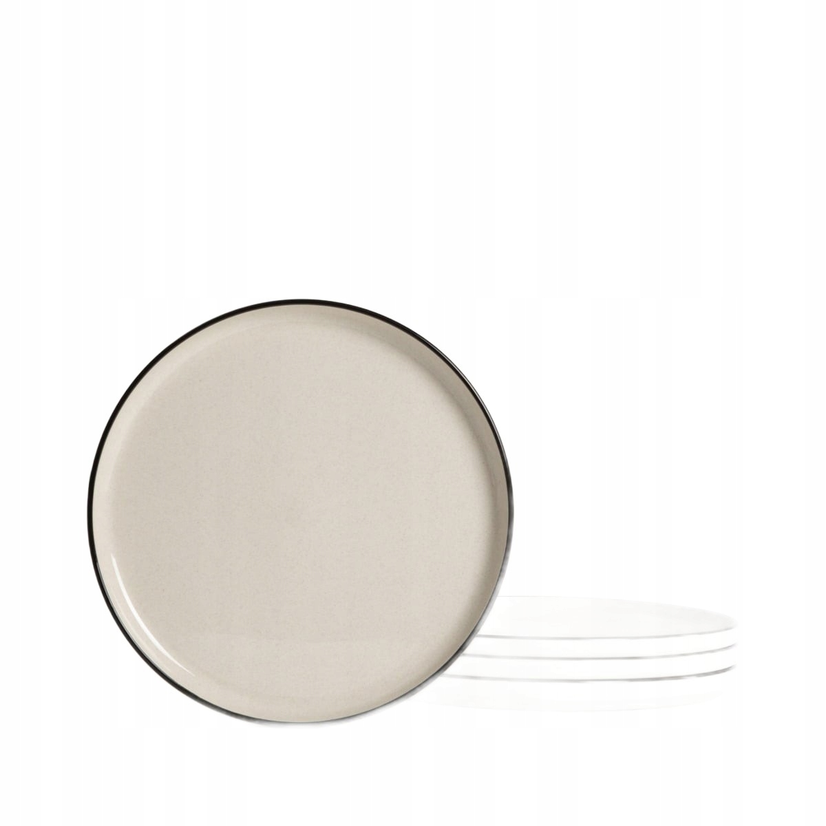 Sada jídelních talířů Azra s černým okrajem 4 ks Homla
