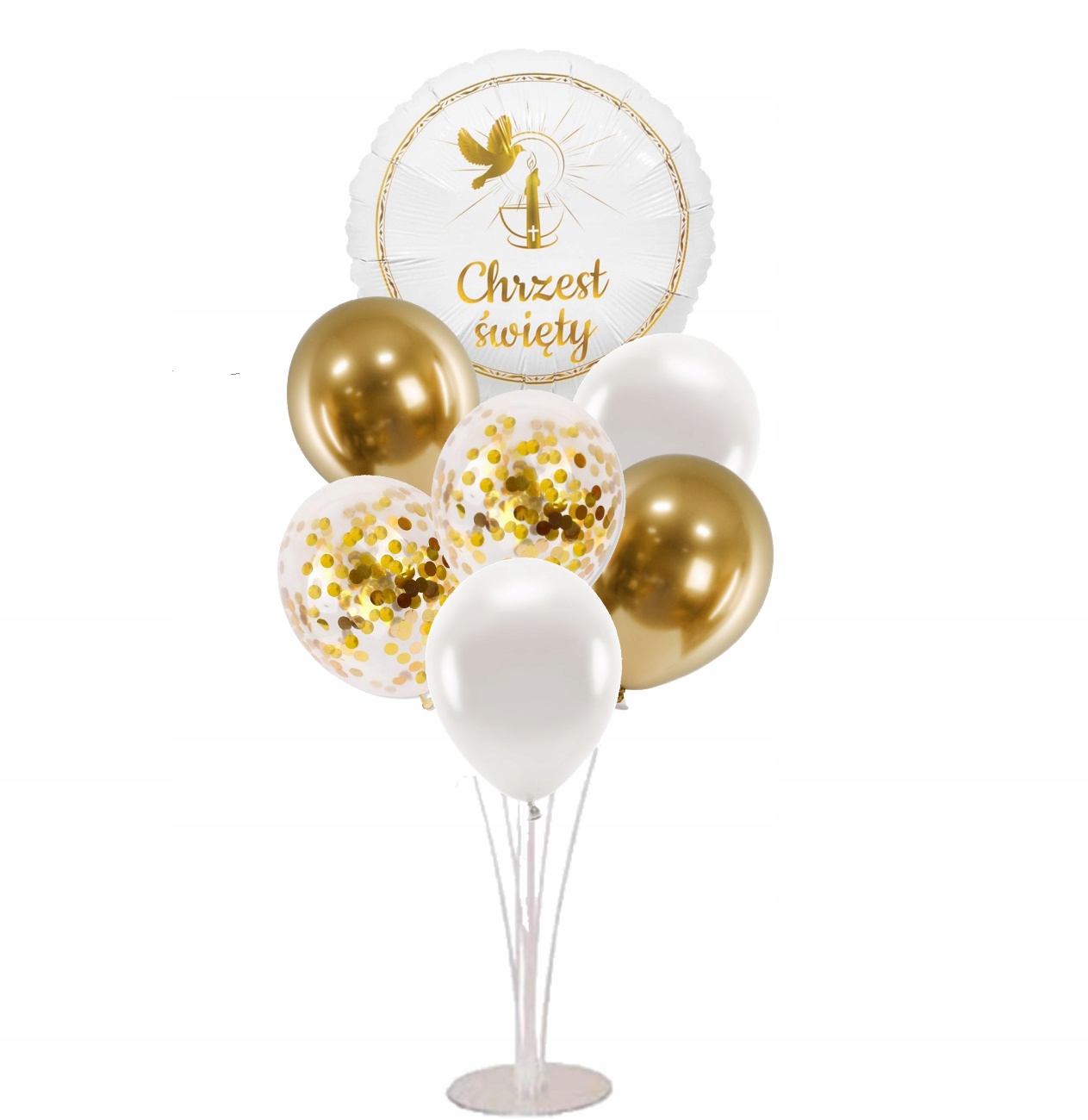 

Balony ozdoby stojak zestaw na Chrzest Chrzciny